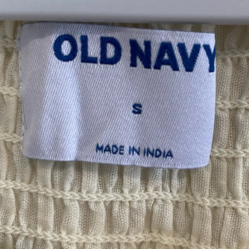 Old Navy - Cream Embroidered Boho Blouse New - S - Picture 5 of 6